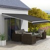 Outsunny 16' x 10' Electric Retractable Awning, Sun Shade Shelter with Remote Controller and Crank Handle for Deck, Balcony, Yard, Black - 3 of 4
