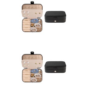 Unique Bargains Travel Portable PU Leather Jewelry Box for Earring Necklace - 1 of 4