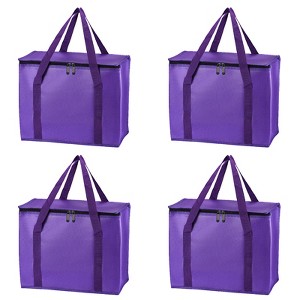 Unique Bargains Non-Woven Fabric Thermal Insulated Cool Warm Reusable Food Storage Bags 4 Pcs - 1 of 4