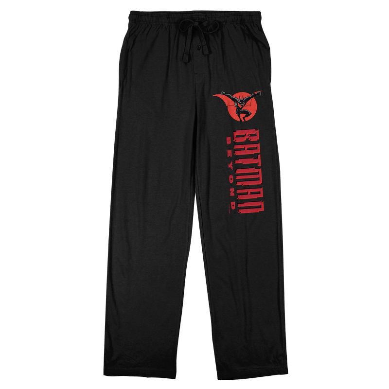 Batman Beyond Red Logo Men's Black Sleep Pajama Pants, 1 of 4