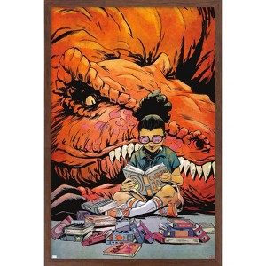 Trends International Marvel Moon Girl & Devil Dinosaur - Reading Framed Wall Poster Prints - 1 of 4