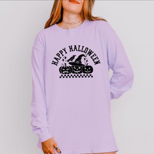 Simply Sage Market Happy Halloween Arch Distressed Garment Dyed Long Sleeve - 1 of 3