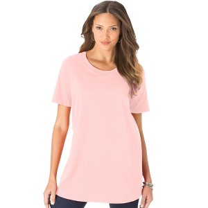 Roaman's Women's Plus Size Crewneck Ultimate Tee - 1 of 4