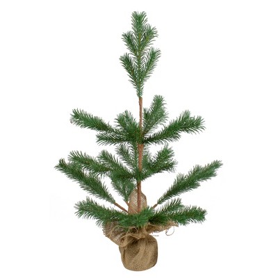 Northlight 2' Ponderosa Pine Artificial Christmas Tree Jute Base Decoration – Unlit