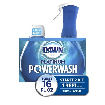 Dawn Platinum Powerwash Dish Spray, Dishwashing Dish Soap - Fresh Scent Bundle - Starter-Kit (16 fl oz) &#38; 1 refill (16 fl oz)