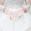 Skeleteen Girls Fingerless Lace Costume Gloves - White - 4 of 4