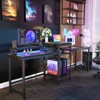 Aheaplus 2 Person Home Office Desk with LED Lights, USB Charging Port and Power Outlet - 2 of 4