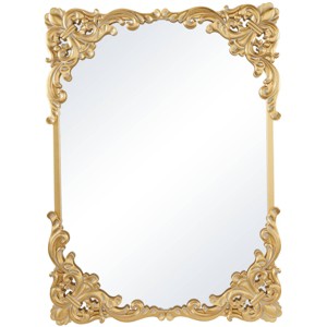 Olivia & May 41"x30" Metal Floral Ornate Baroque Wall Mirror Gold: Vintage Rectangular Decor, No Assembly Required - 1 of 4