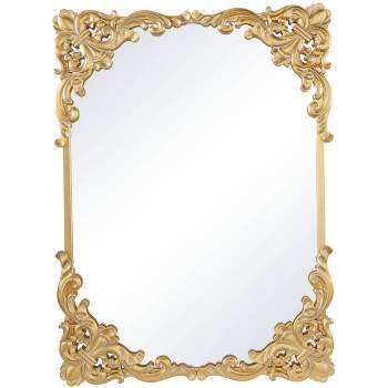 41"x30" Metal Floral Ornate Baroque Wall Mirror Gold - Olivia & May