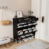 GlasFlength Shoe Racks Modern Flip Drawer Storage Cabinet with Hidden Compartment for Small Entryway Living Space, Black, 31.49"*9.44"*43.3" - 4 of 4