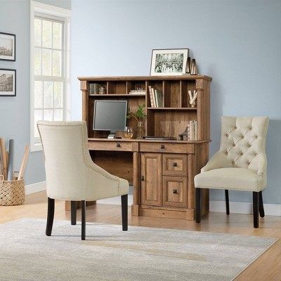 Elegant Cream Upholstered Wood Side Chair with Tufted Detailing (Set of 2)