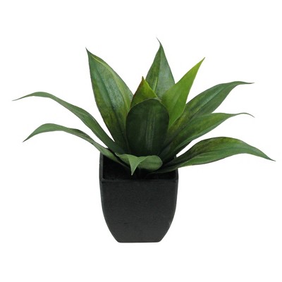 Northlight 16" Agave Succulent Artificial Potted Plant - Green/Black