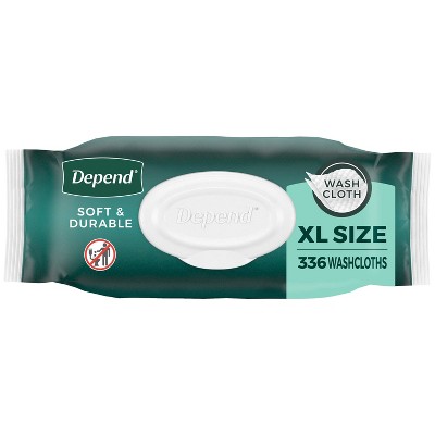 Depend Washcloths Personal Wipes - Unscented - 336ct
