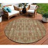 Orange Taupe And Beige Moroccan Washable Indoor Outdoor Area Rug - 2 of 4