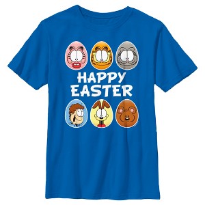 Boy's Garfield Happy Easter Egg Portraits T-Shirt - 1 of 4