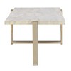 43.5" Champagne Coffee Table with Faux Marble Top and Geometric Metal Base for Living Room - 3 of 4