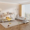 PAGED Twin Size Bunk Bed Modern Simple Metal Quadruple Bed Frame with Guardrail and Ladder, Space Saving - 2 of 4
