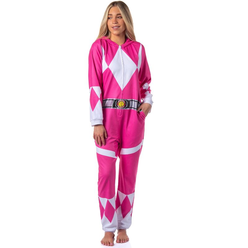 Power Rangers Costume Union Suit One Piece Pajama Outfit For Men And Women Multicolored, 5 of 7