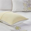 NicBex Bedding Comforter Sets 6 Piece Bedding Set Floral Style Leaf Embroidered Reversible Quilt with Throw Pillows, Blue+White - 3 of 4