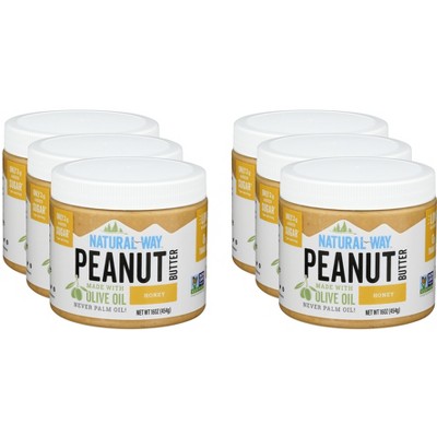 Natural Way Peanut Butter with Olive Oil and Honey - Case of 6 - 16 oz