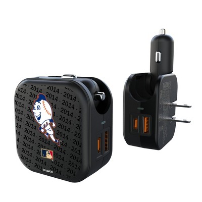 MLB Cooperstown East Teams Text Backdrop 18-Watt 2 in 1 USB A/C Charger