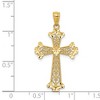 Black Bow Jewelry 14k Yellow Gold Diamond-Cut Filigree Heart Cross Pendant, 18 x 33mm - 4 of 4