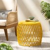 Stylish and Durable Outdoor Iron Side Table with Lattice Design – Lightweight, Weather-Resistant, No Assembly Required-Coolbibila - 3 of 4