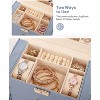 Synthetic Leather Huge Jewelry Box Mirrored Watch Organizer Necklace Ring Earring Storage Lockable - 4 of 4