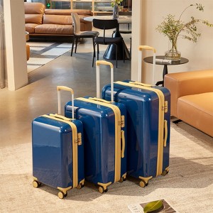 3-Piece Hardside Luggage Set with Triple Telescopic Handles, TSA-Approved Safeguard Locks, Smooth Anti-Pinch Design Travel Suitcase Set 20", 24", 28" - 1 of 4