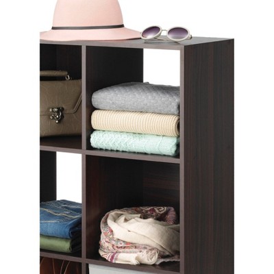 Espresso Stackable 9-Cube Organizer for Versatile Storage