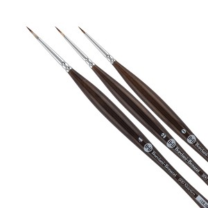 Borciani e Bonazzi UNICO Synthetic Mongoose Artist Paint Brush - Series 800 Round - Set of 3 - Watercolors, Oil & Acrylic Paint - Handcrafted in - 1 of 4