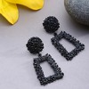 SOHI Women's Black  Textured Geometric Drop Earrings - 2 of 3