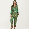 Anna-Kaci Lounge Women's Satin Zodiac Print Pajama Set with Button-Up Top and Relaxed Fit Pants- Green,Small - 3 of 4
