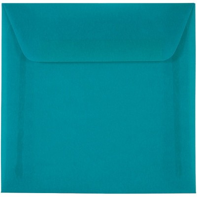 JAM Paper 6 x 6 Square Translucent Vellum Invitation Envelopes Aqua Blue PACV574