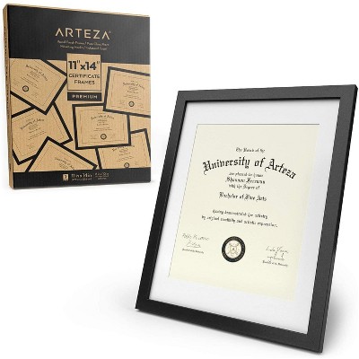 Arteza Premium Glass Document Certificate Frame, Black, 11"x14" - 2 Pack (ARTZ-9109)