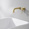 Sumerain Wall Mount Bathtub Faucet Tub Filler with  Brass Rough-in Valve, Brushed Gold Single Handle - 4 of 4