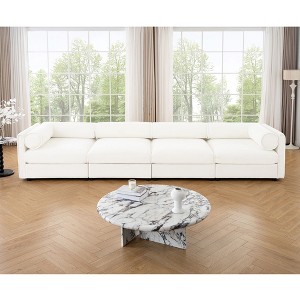 CAVINAS Modern Sectional Sofa with 4 Seats,Convertible Modular Couch with Under-Sofa Storage,Couch for Living Room,2x Corner,White - 1 of 4