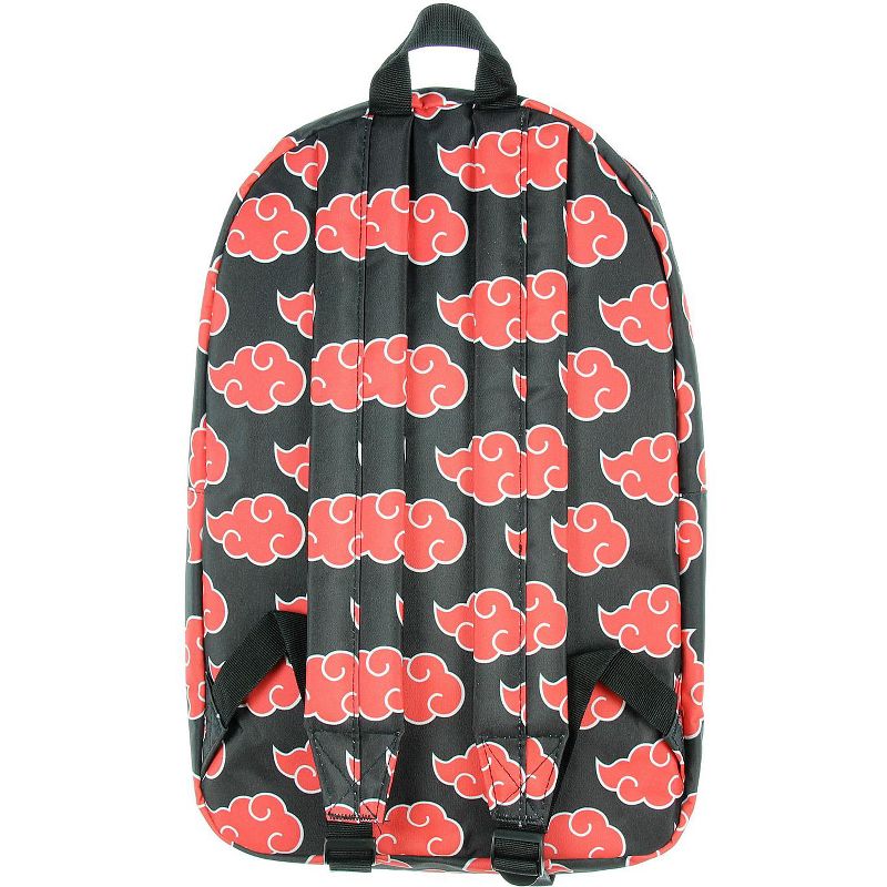 Naruto Shippuden Akatsuki Red Clouds All Over Print School Travel Laptop Backpack Black, 3 of 6