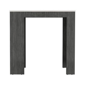 HomeRoots 36" White and Gray Marble and Wood Kitchen Island With Storage - 1 of 4