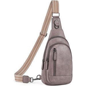 Leather Crossbody Bag for Women & Men, Adjustable Sling Backpack Purse, Multipurpose Daypack - 1 of 4