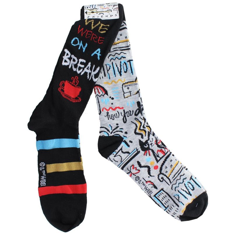 HYP Friends We Were On A Break Adult Novelty Crew Socks | 2 Pairs  | Size 6-12, 1 of 4