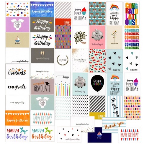 Blank Greeting Cards with Envelopes for All Occasions, Rainbow