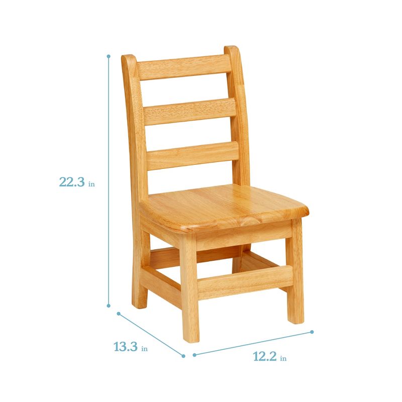 ECR4Kids Three Rung Ladderback Chair, Classroom Seating, Natural, 2-Pack, 3 of 14