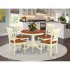 5-Piece Round Buttermilk and Cherry Finish Solid Wood Top Dining table with 4 Chairs with - 2 of 4