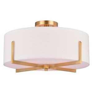 Vaxcel Surrey 4 - Light Semi-Flush Mount in  Natural Brass - 1 of 4