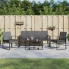 vidaXL Outdoor Patio Dining Set with Comfortable Cushions - 5-Piece, Dark Gray Durable PP Rattan, Sturdy Steel Frame & Flexible Modular Design - 2 of 4