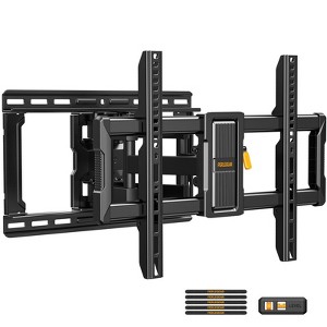 Full Motion TV Wall Mount for 40-86 In flat screen TVs weighing up to 132 LBS, Max VESA 600 x 400mm, Tool free tilting and rotation - 1 of 4