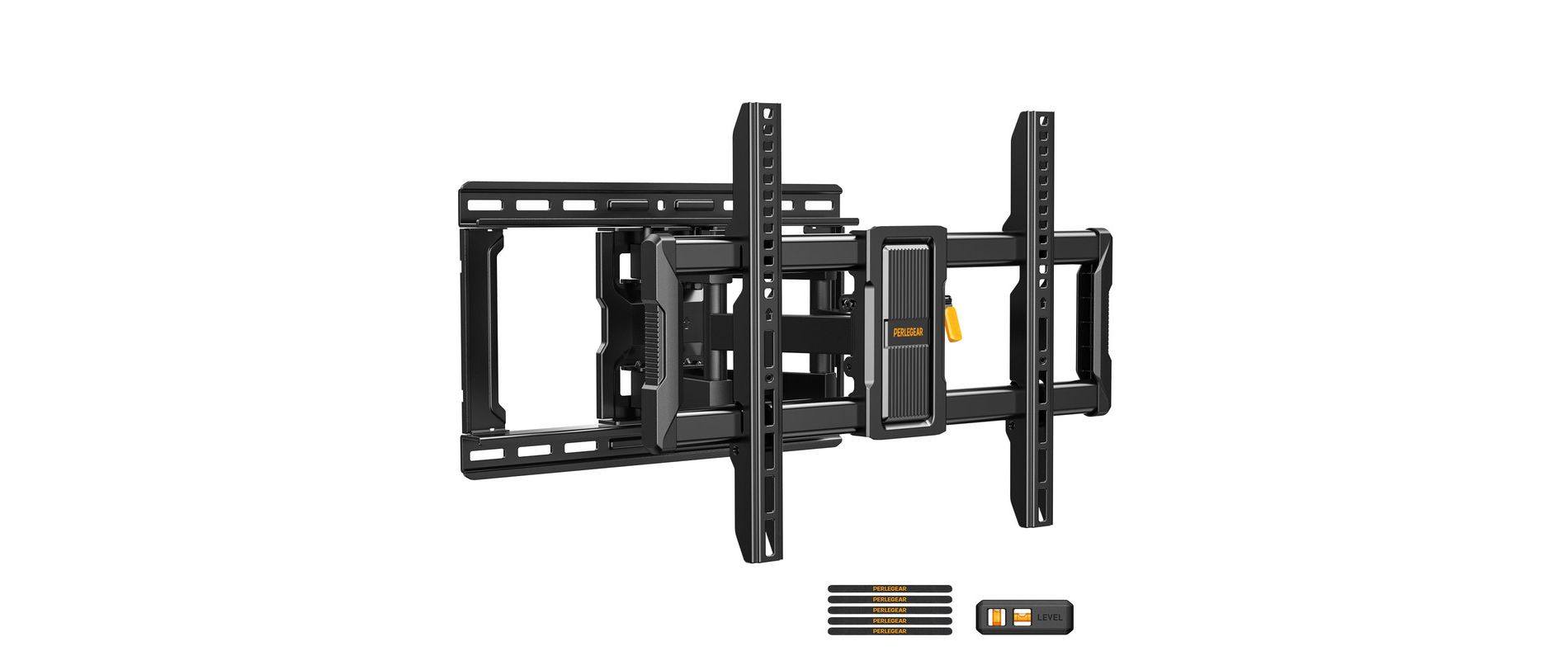 Full Motion TV Wall Mount for 40-86 In flat screen TVs weighing up to 132 LBS, Max VESA 600 x 400mm, Tool free tilting and rotation