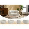 Coolbibila 360° Modern Teddy Fabric Upolstered Round Swiel Accent Chair,Comfy Living Room Bedroom Swiel Barrel Armchair,Single Seater Sofa - 4 of 4