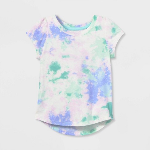 Toddler Girls' Tie-Dye Short Sleeve T-Shirt - Cat & Jack™ Blue 4T